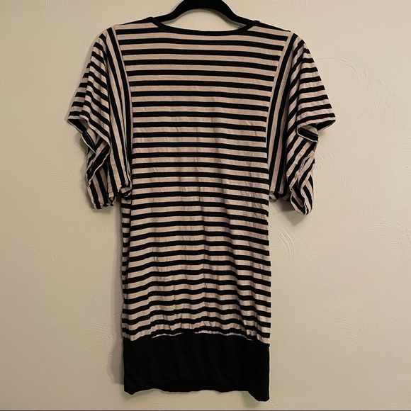 Xhilaration Black Tan Striped Tunic Mini Dress - Picture 2 of 4